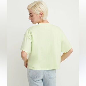 BP Light Lime Green short sleeve shirt, heavyweight cotton, crew neck, cropped,